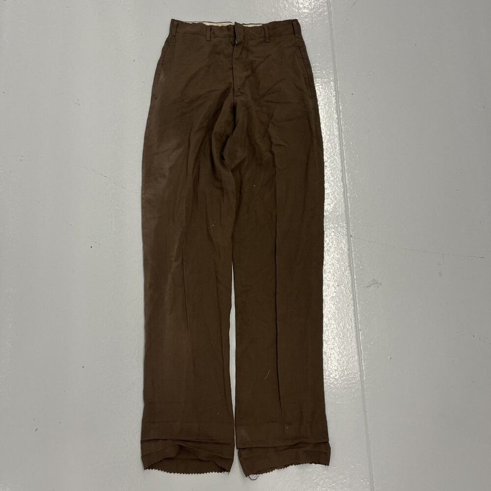 Vintage 50s Hubbard Brown Straight Leg Trousers 26x35